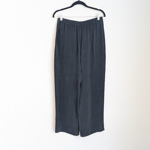 Yasemin Ozeri 2PC Set Black Liquid Butter Double-breasted Blazer M Dress Pants S - Picture 4 of 16